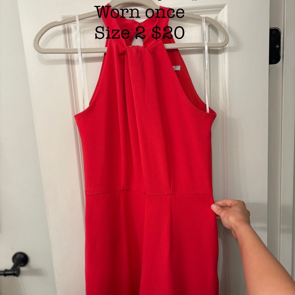 Elegant Red Halter Dress